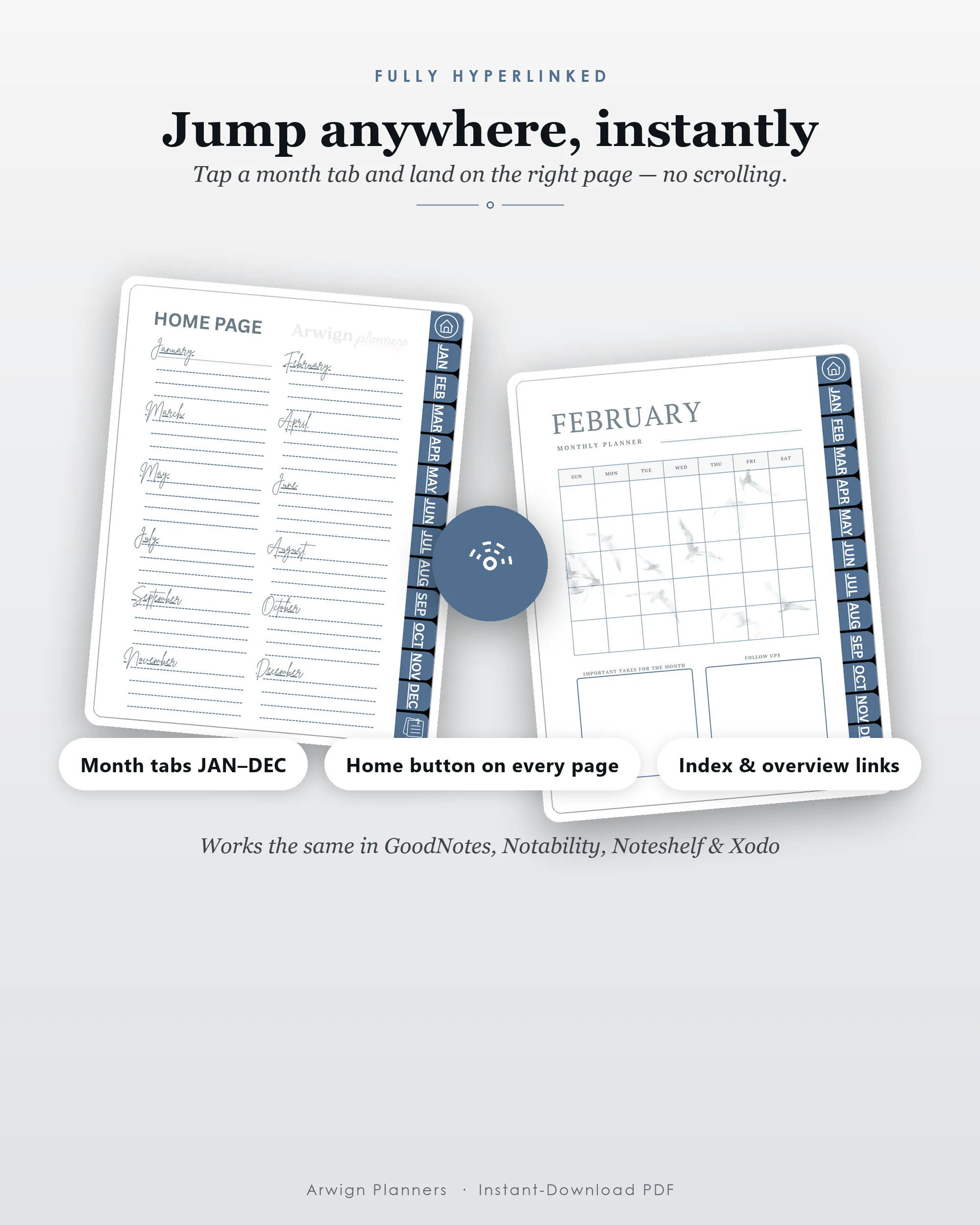 Undated Digital Monthly Planner — Free Spirit — image 5