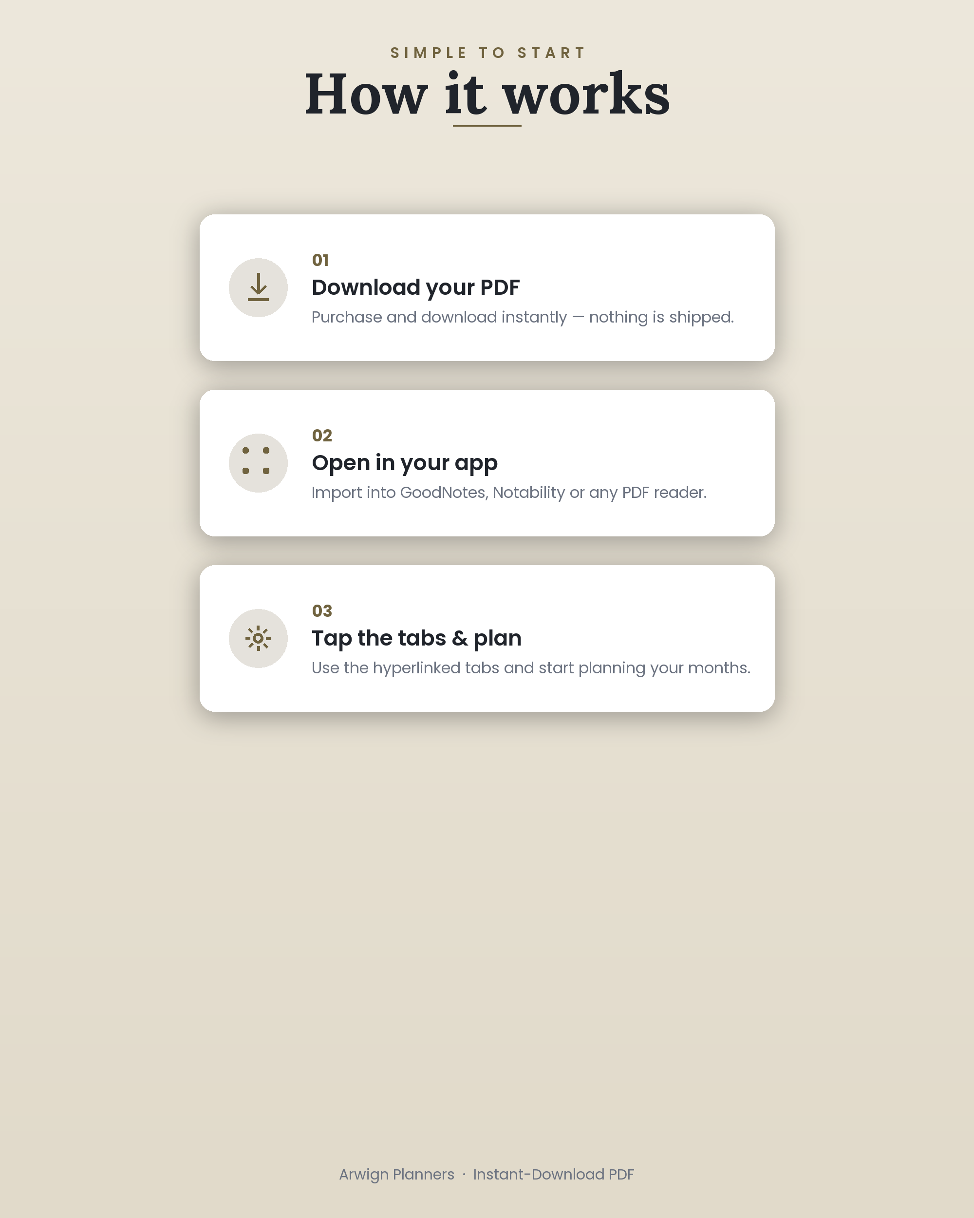 Undated Digital Monthly Planner — Gilded Fern — image 6