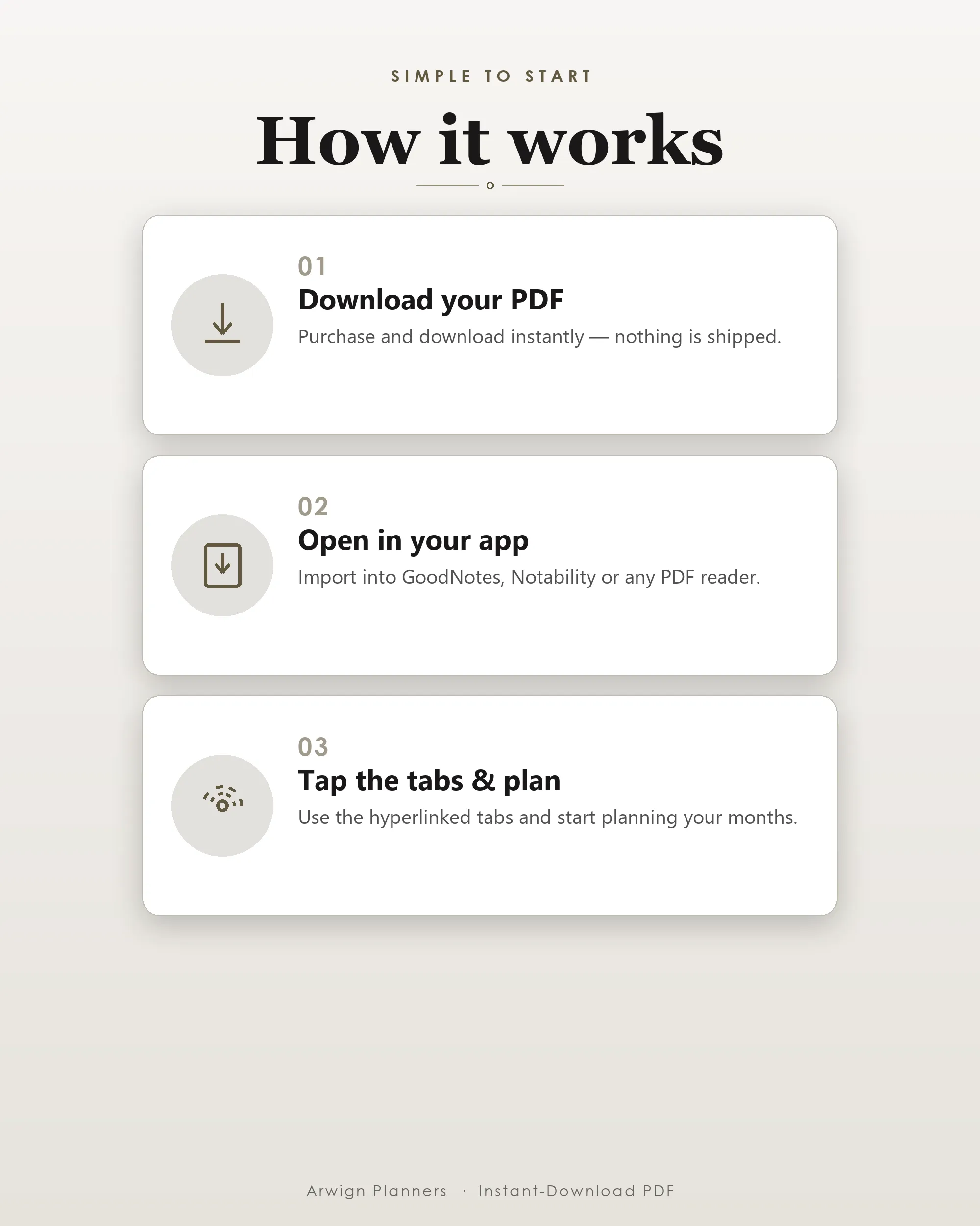 Undated Digital Monthly Planner — Golden Hearts — image 6
