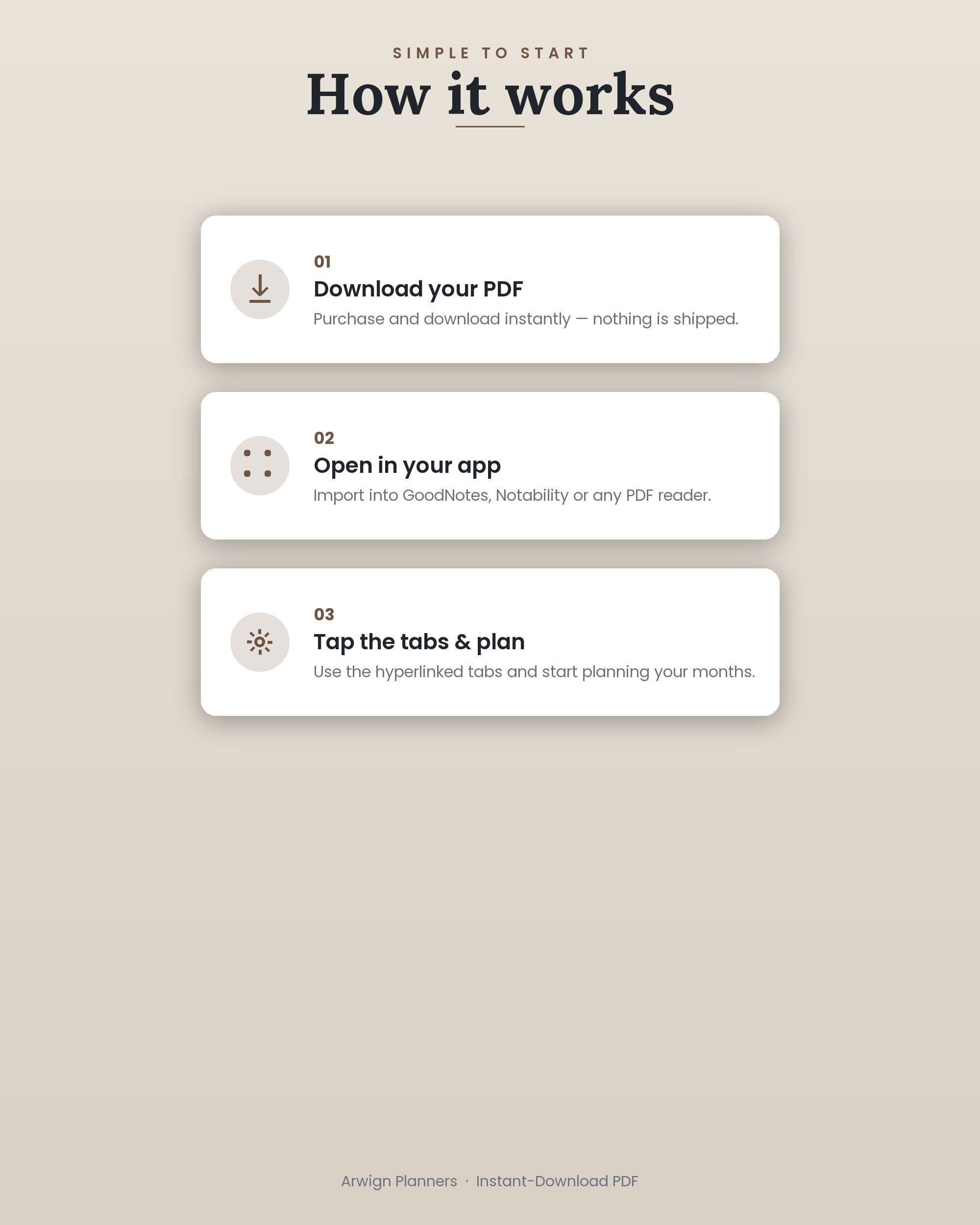 Undated Digital Monthly Planner — Golden Hour — image 6
