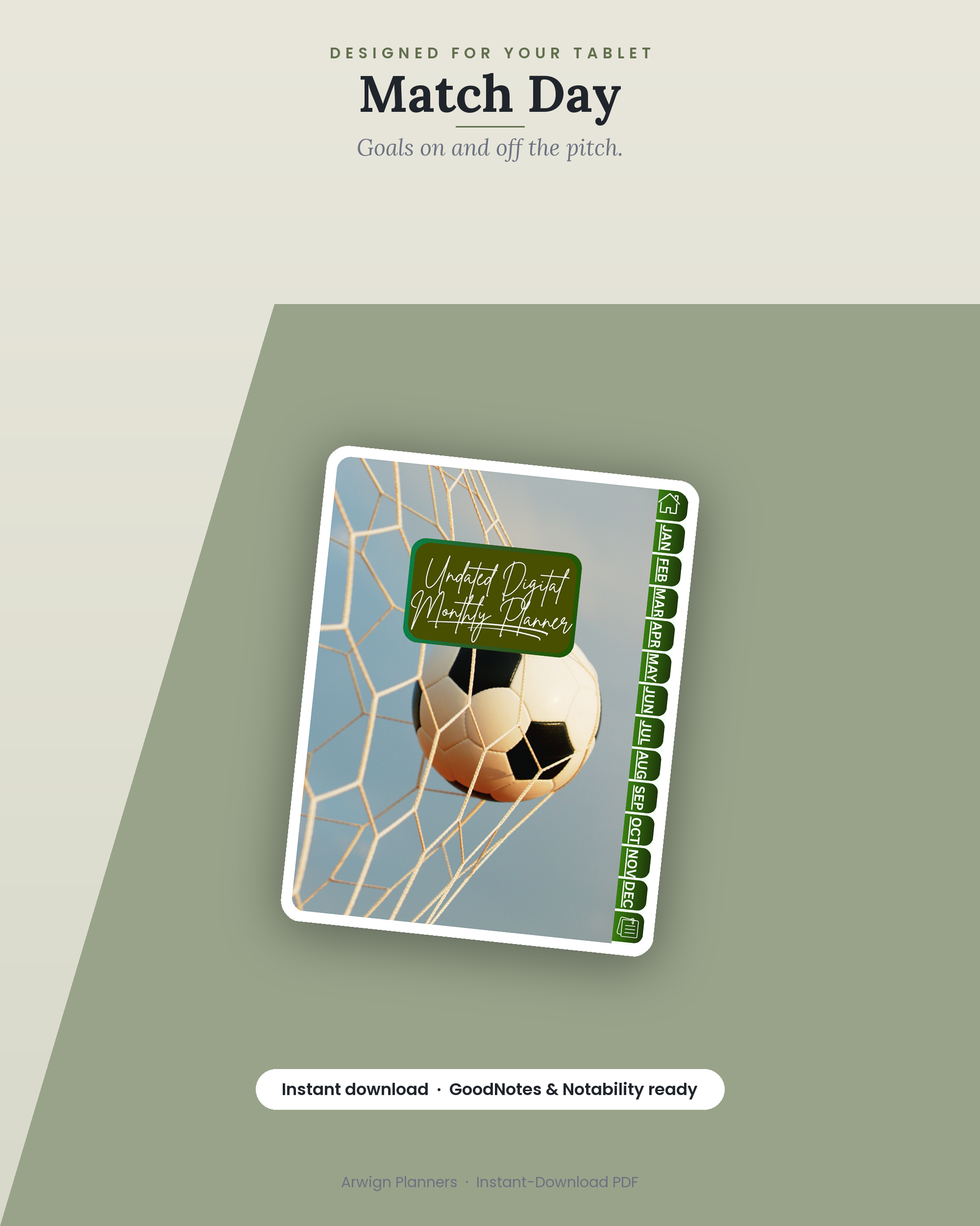 Undated Digital Monthly Planner — Match Day — image 4