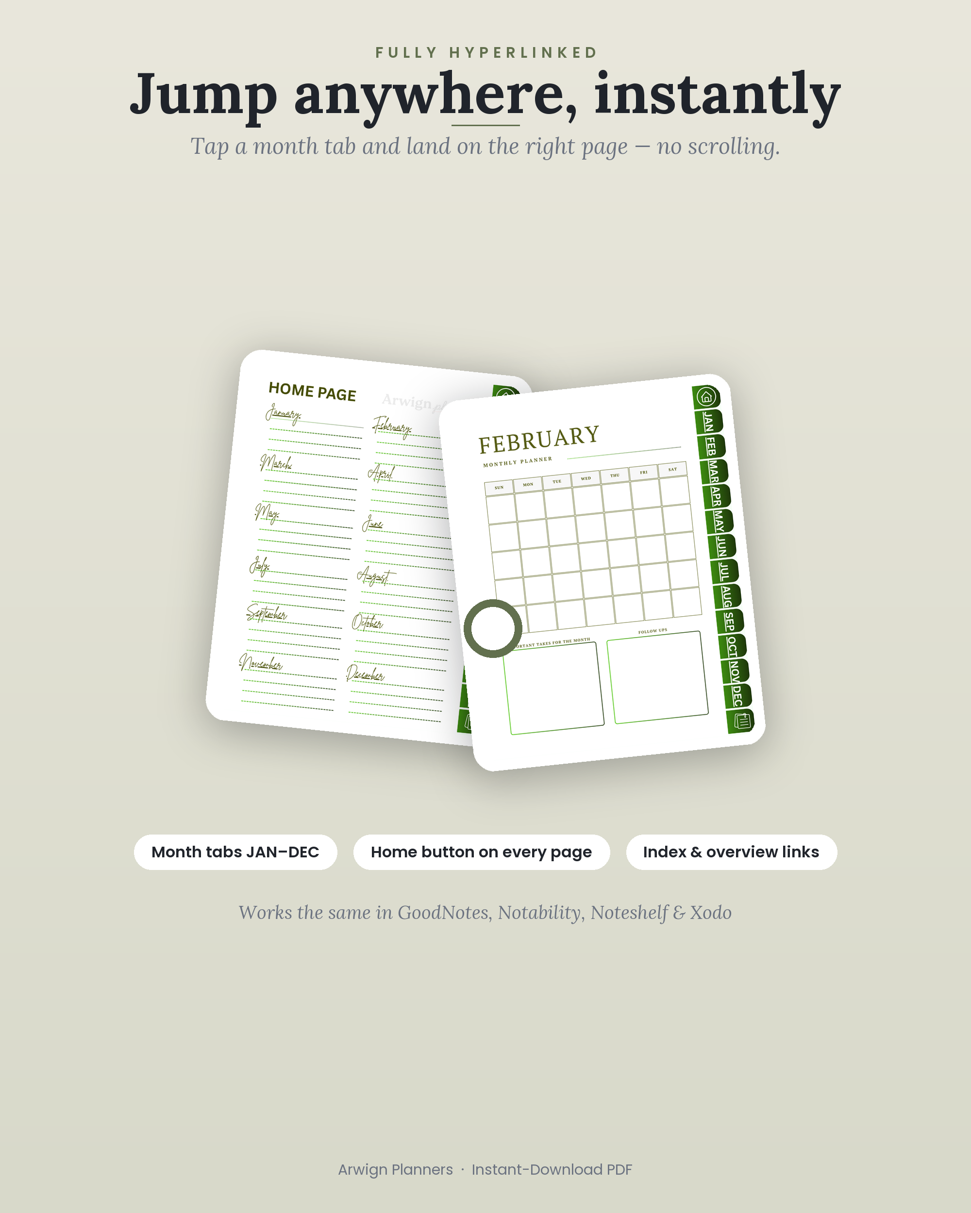 Undated Digital Monthly Planner — Match Day — image 5