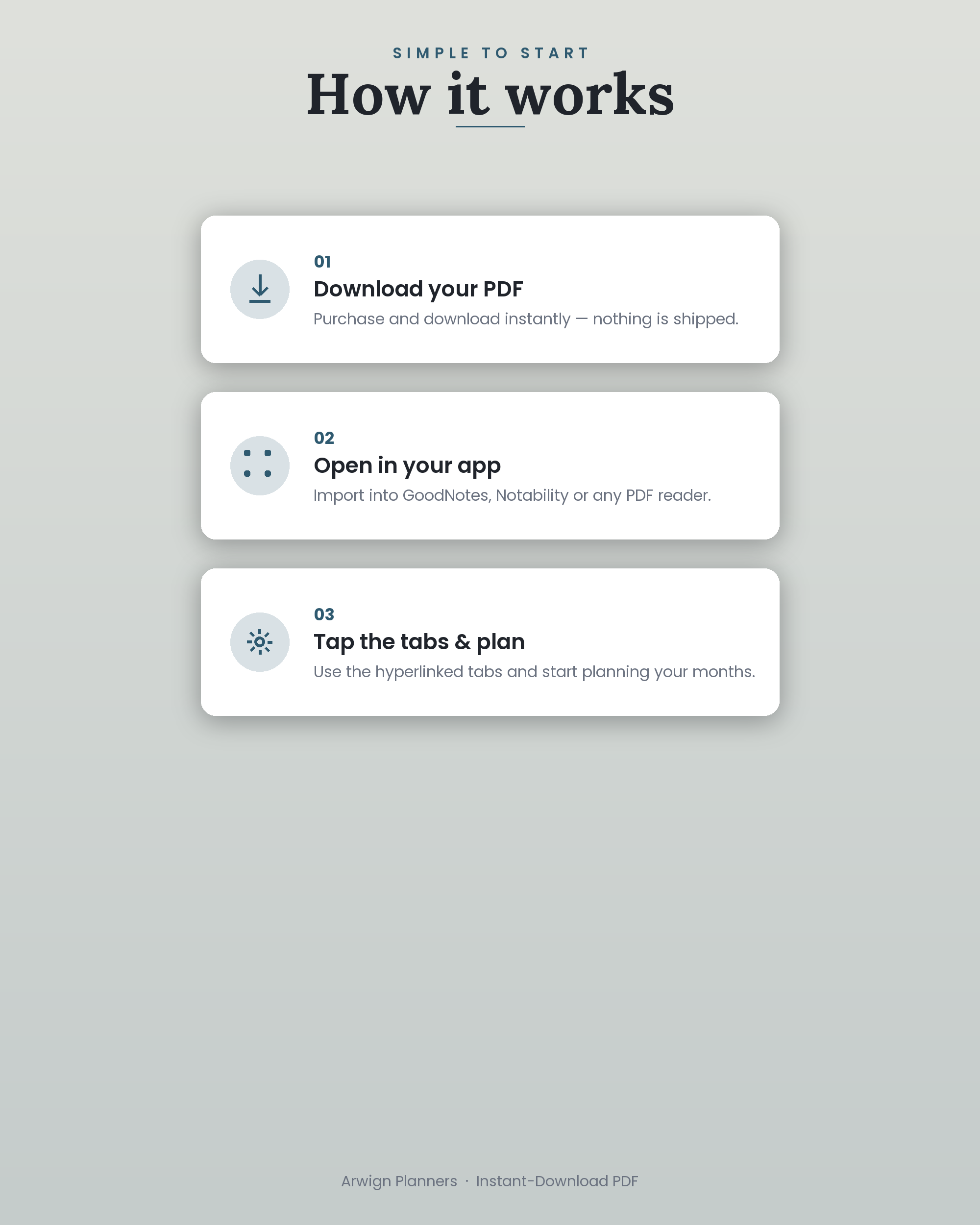 Undated Digital Monthly Planner — Ocean Tide — image 6