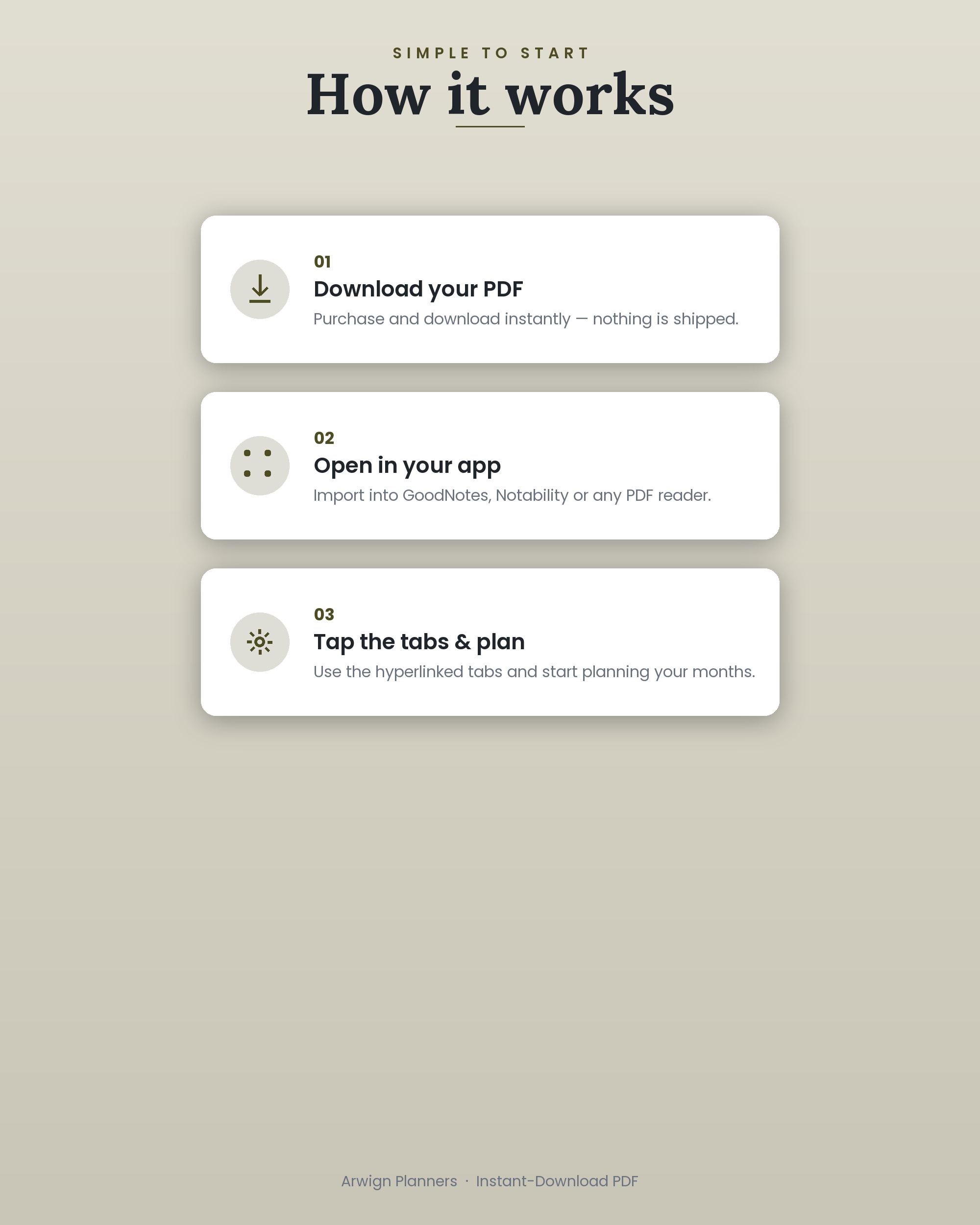 Undated Digital Monthly Planner — Olive Rose — image 6