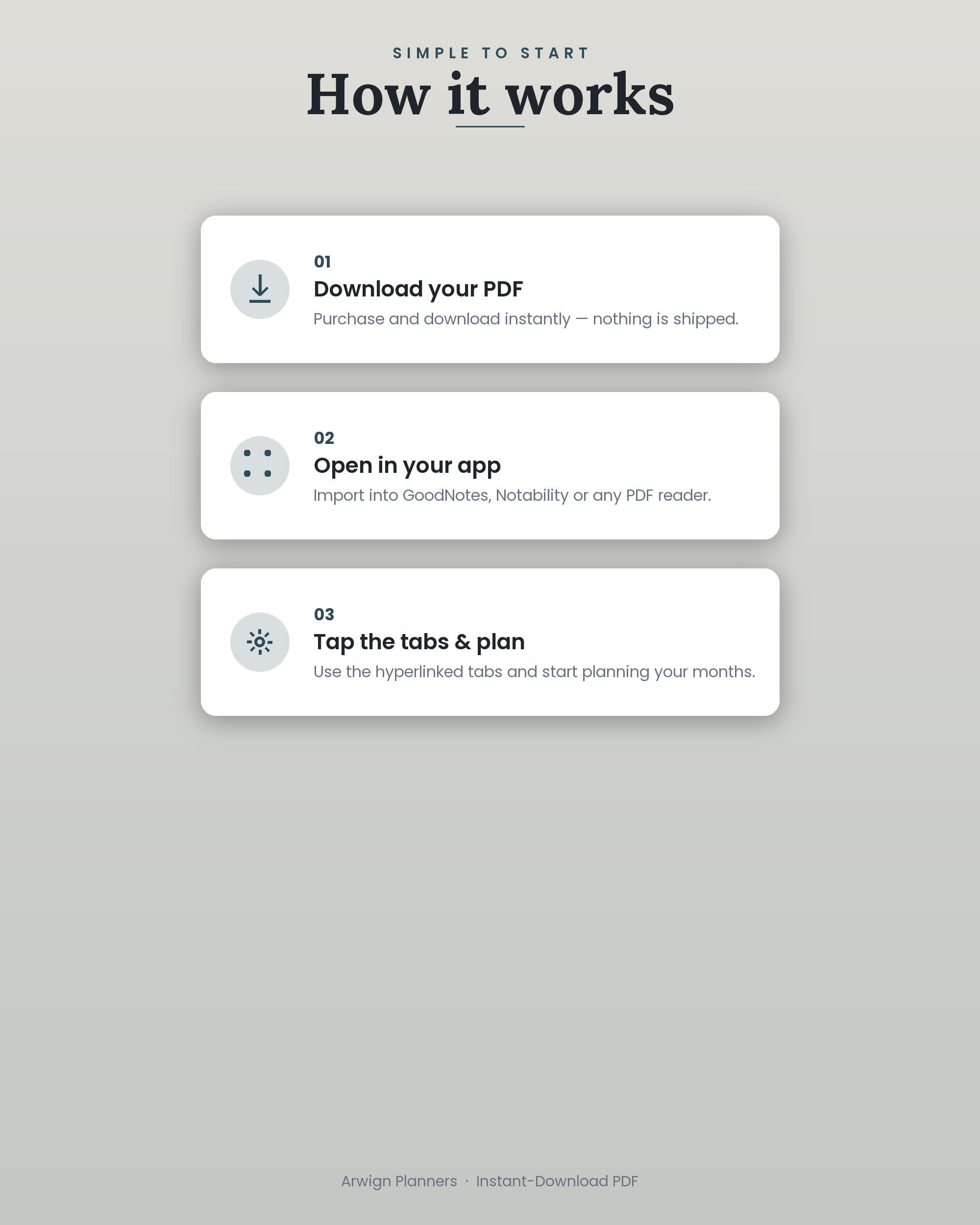 Undated Digital Monthly Planner — Silver Mist — image 6