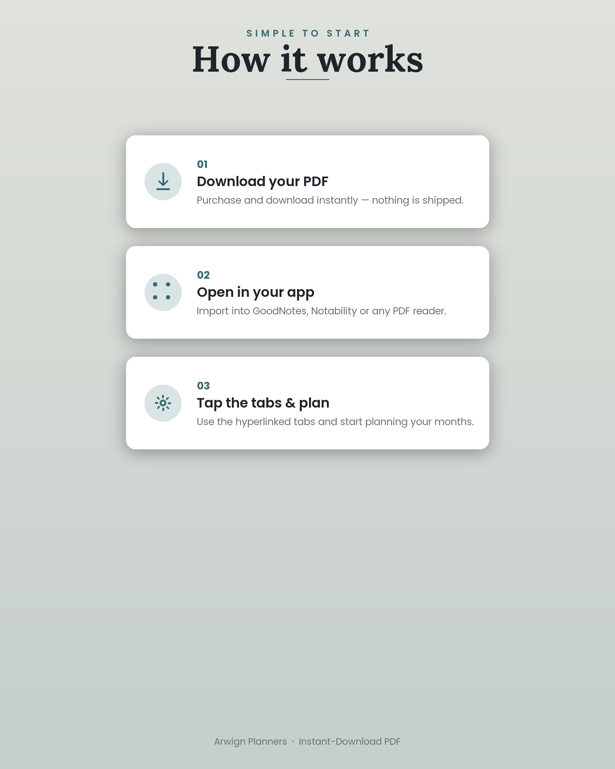 Undated Digital Monthly Planner — Teal Blossom — image 6