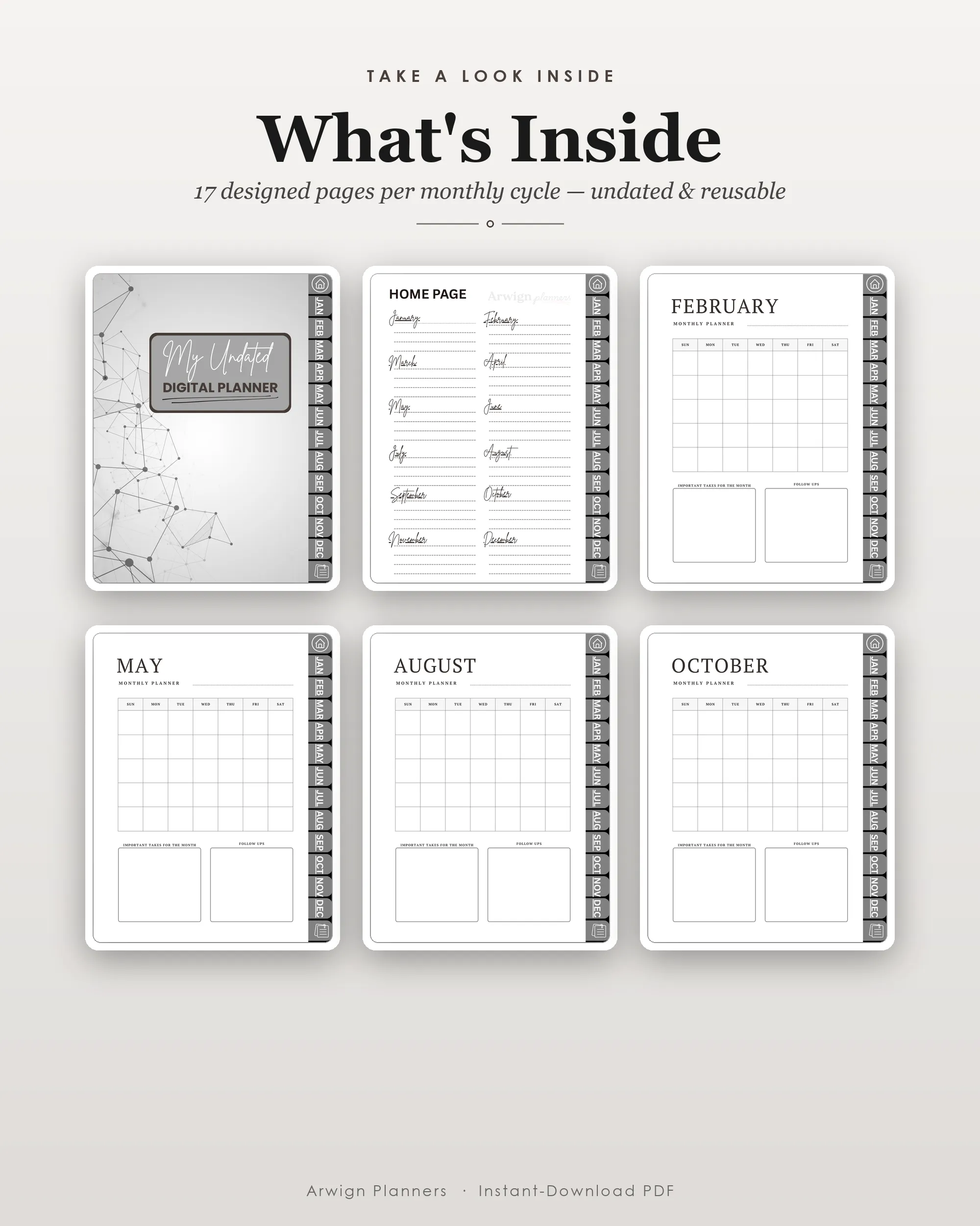 Undated Digital Monthly Planner — Tech Connect — image 2