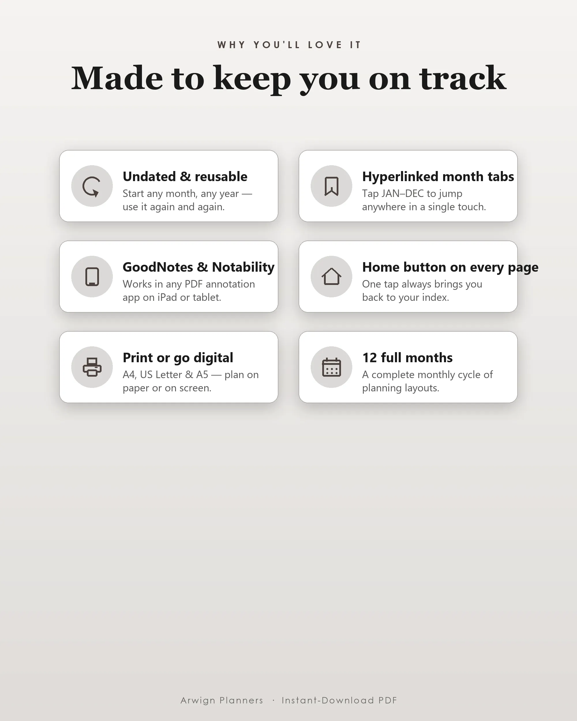 Undated Digital Monthly Planner — Tech Connect — image 3