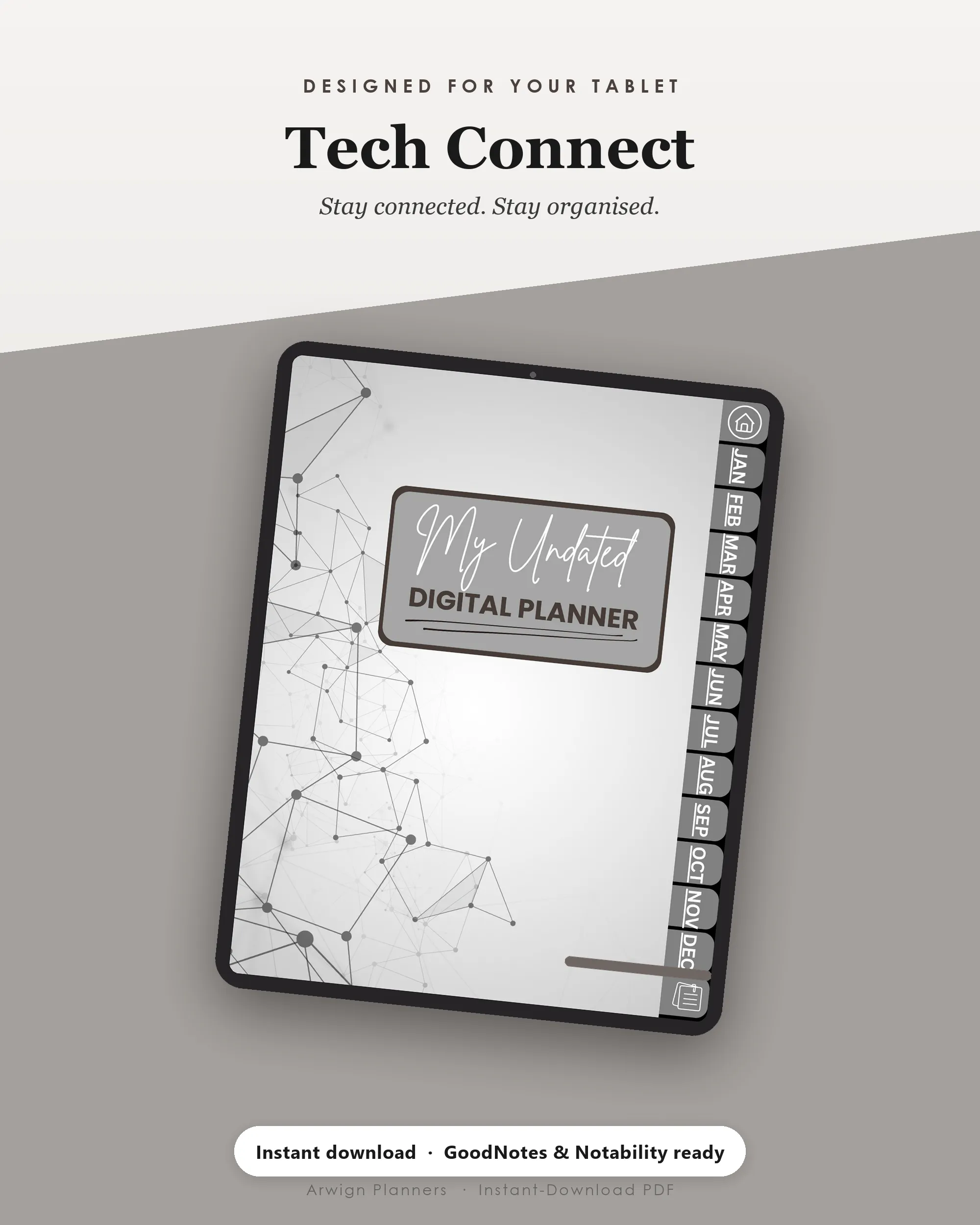 Undated Digital Monthly Planner — Tech Connect — image 4