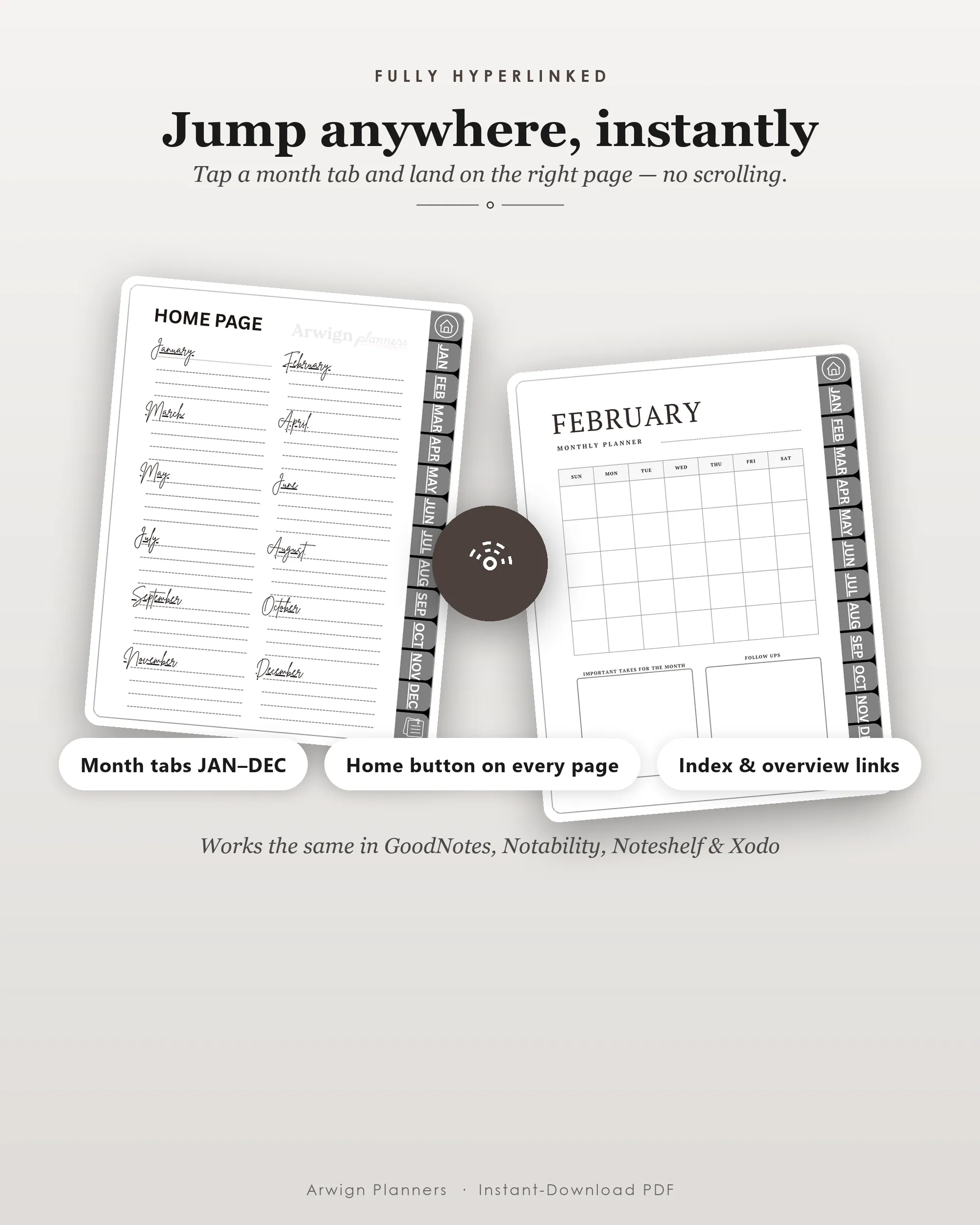 Undated Digital Monthly Planner — Tech Connect — image 5