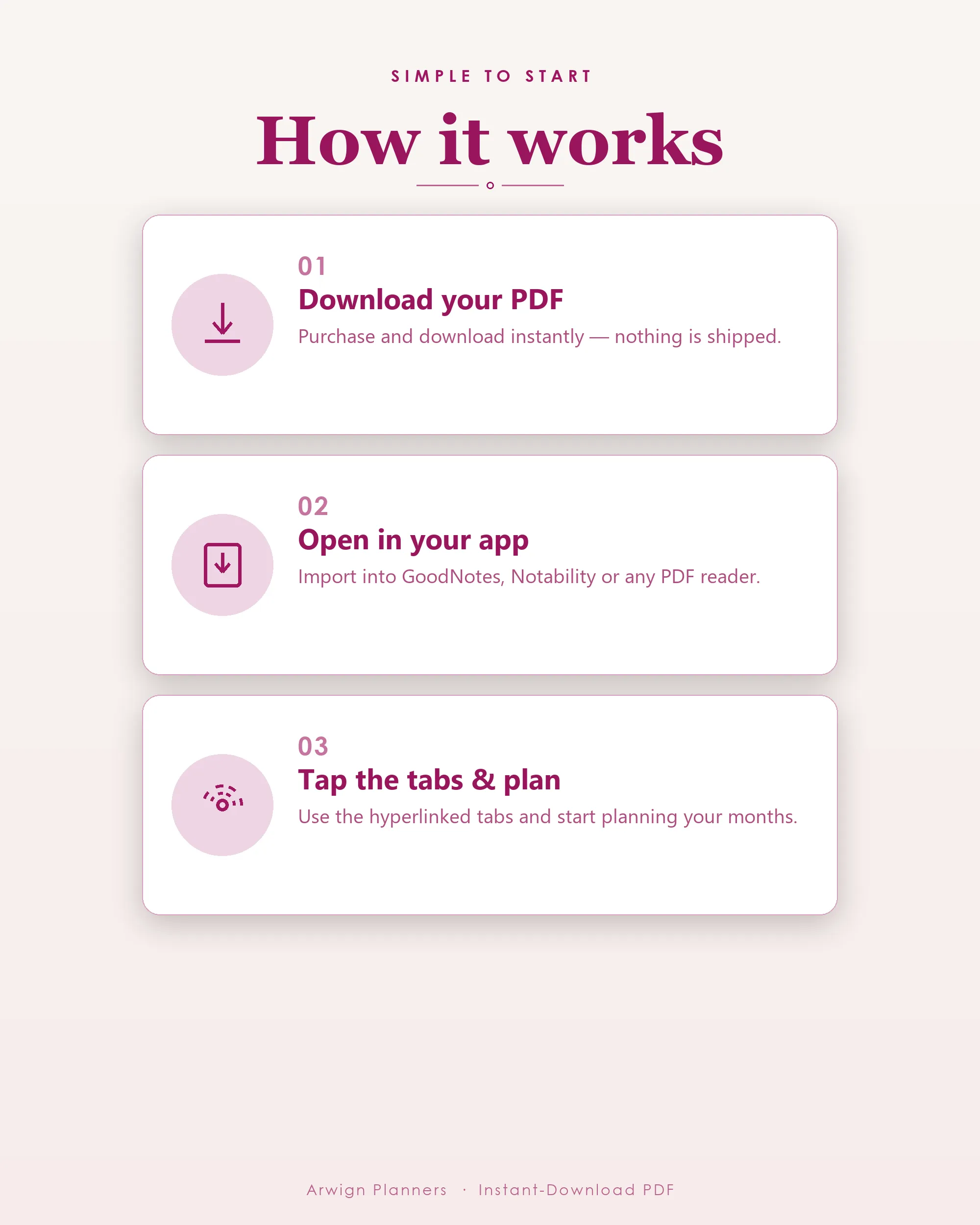 Undated Digital Monthly Planner — Valentine Pink — image 6
