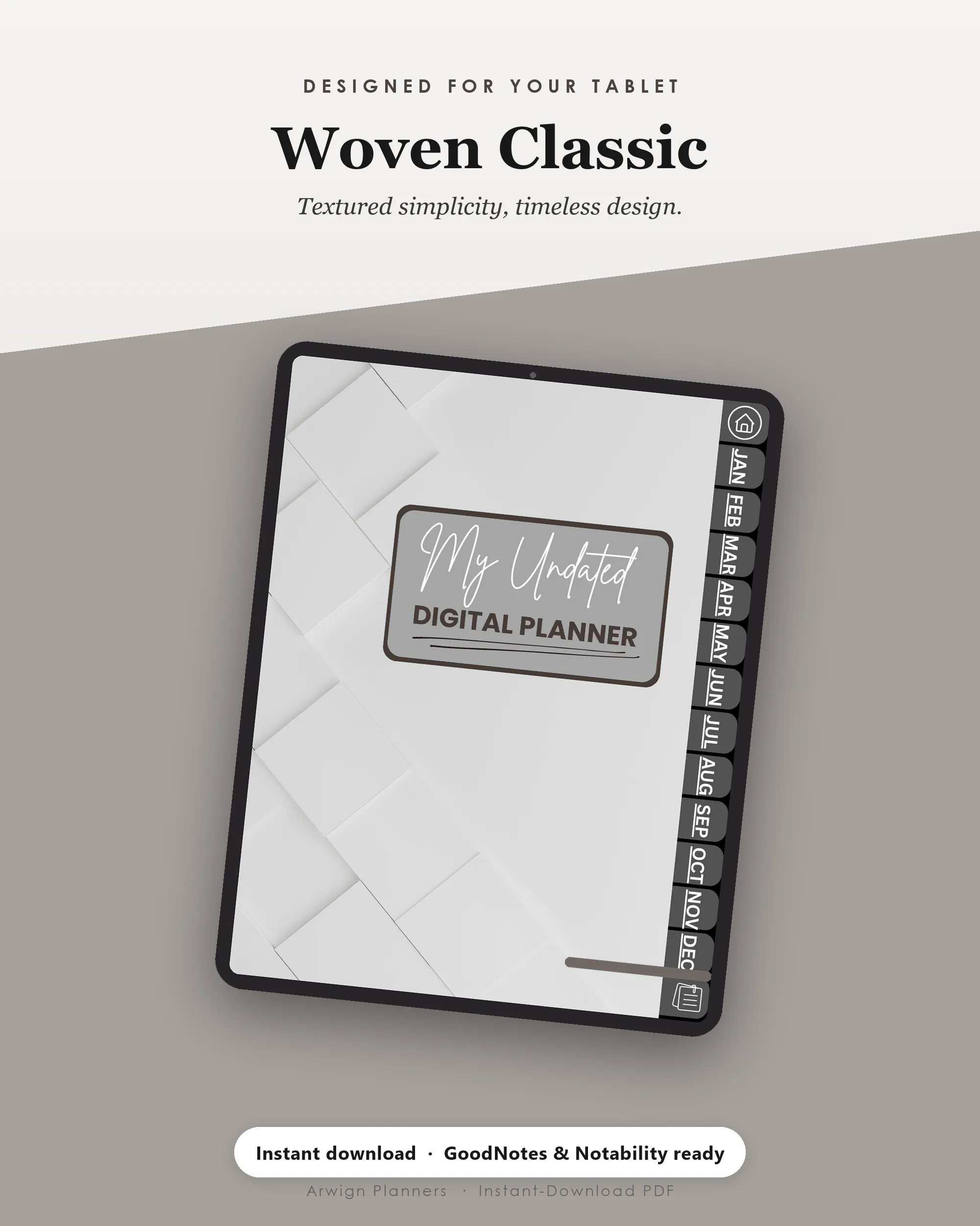 Undated Digital Monthly Planner — Woven Classic — image 4
