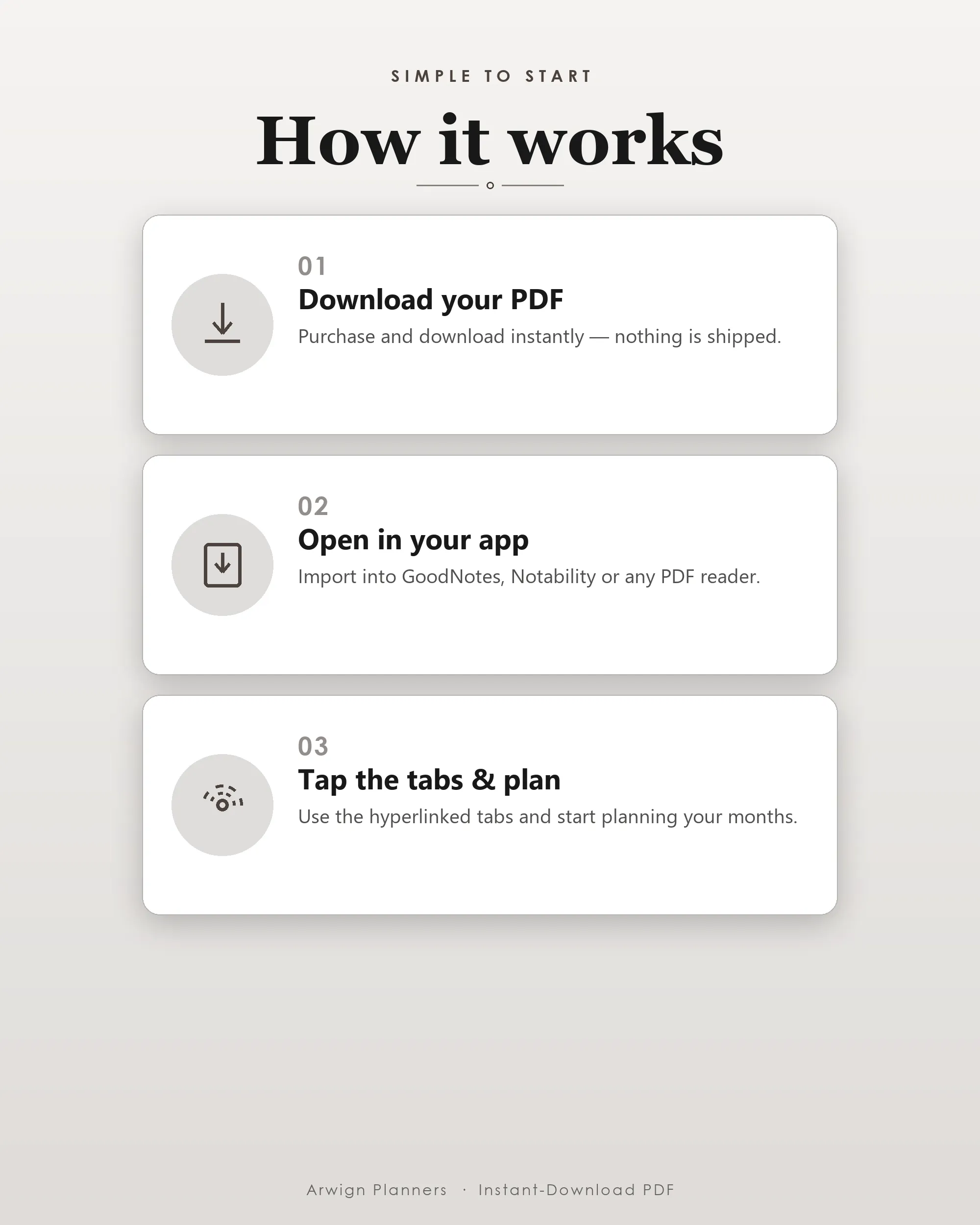 Undated Digital Monthly Planner — Woven Classic — image 6