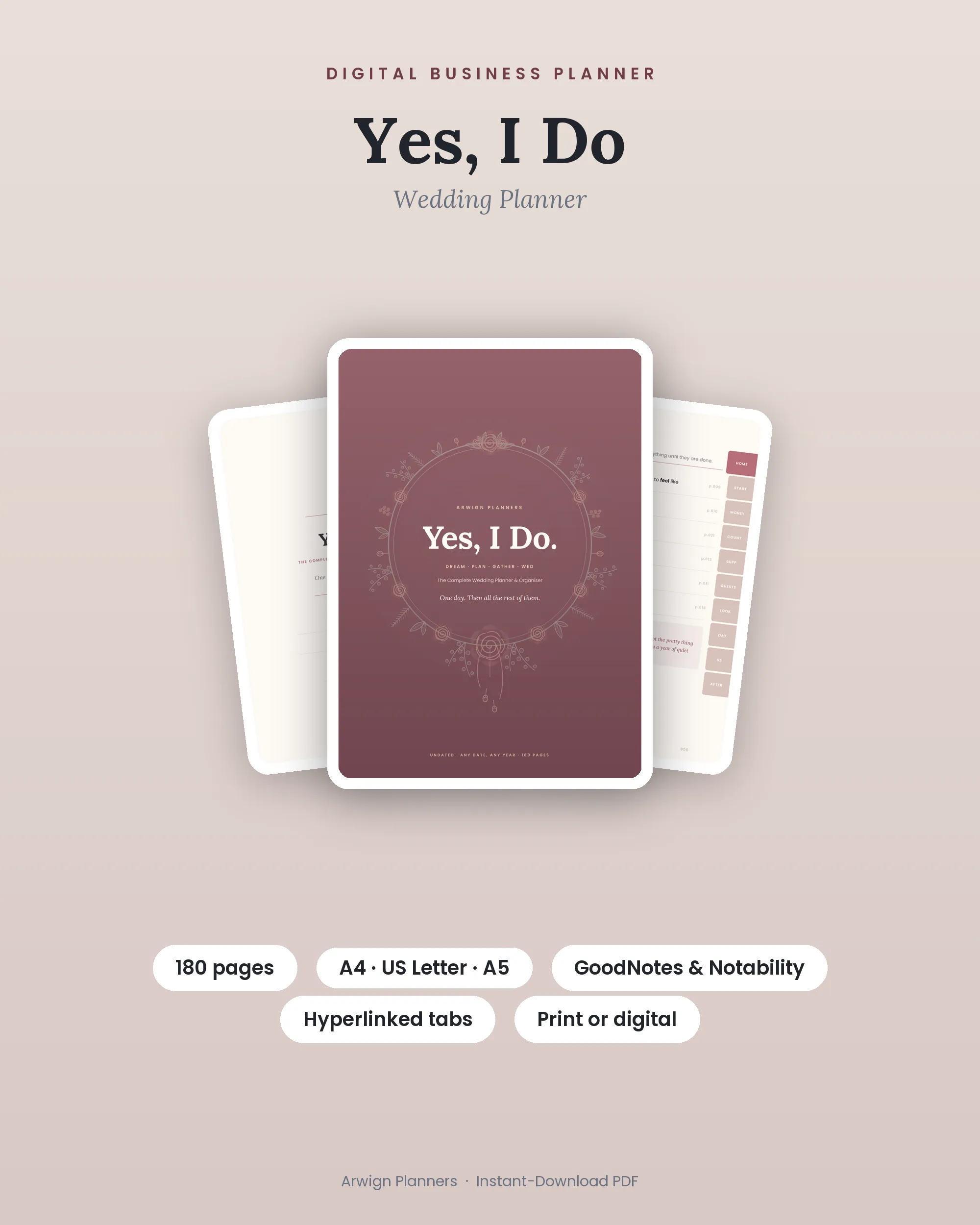 Yes, I Do - Wedding Planner — premium digital planner